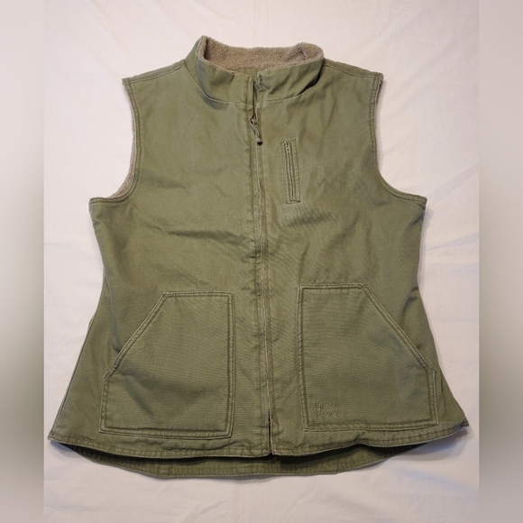 Lakin Mckey Women's Canvas Sherpa Lined Vest Olive Green Size 2XLR Farming Work - Picture 1 of 12